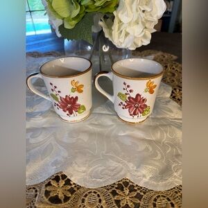 1970’s Stonecrest Plum Blossom Ceramic Mugs - Set of 2